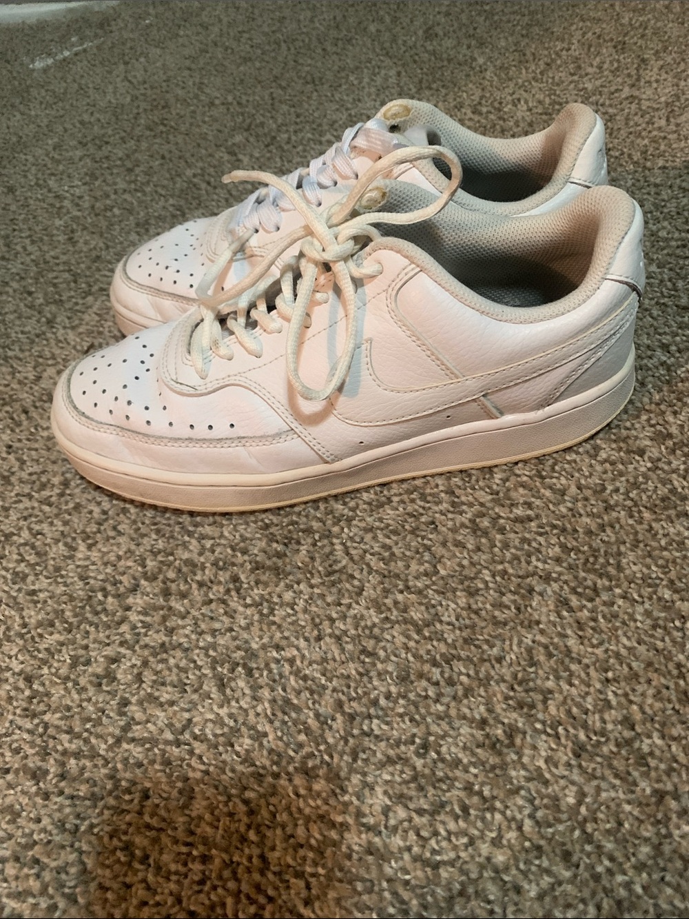 Nike White Leather Low-Top Sneakers